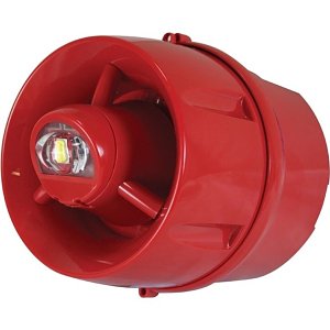C-TEC CA433A-DR-65 CAST Hi-Output IP55 W-2.75-9 Wall VAD with 100dB Sounder, Deep Base, Red