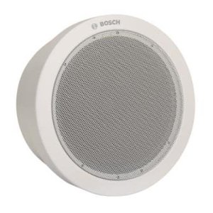 Bosch Audio LB1-UM06E-1 Circular Metal Cabinet Emergency Loudspeaker, 6W, Water and Dust Protected IP 32, EN54-24 Certified, White