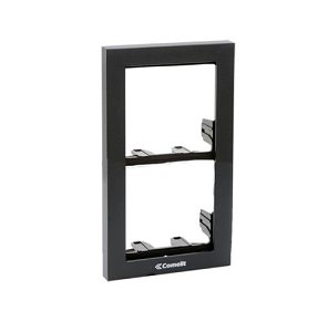 Comelit PAC 3311-2A Ikall Metal Series, 2-Module Holder with Finishing Frame, Aluminum, Weather-Resistant Paint, Grey