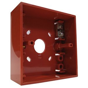 KAC PS008W Back Box for Manual Call Point Pull Stations, Red