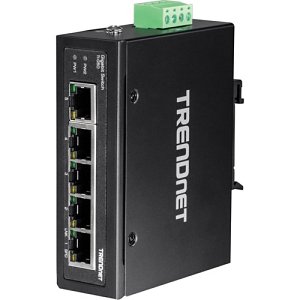 TRENDnet TI-G50 5-Port Hardened Industrial Gigabit DIN-Rail Switch, 10Gbps