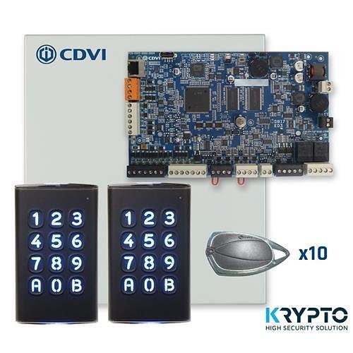 CDVI A22KITK3 Atrium Krypto Access Control Kit, 13-Piece, Includes A22K, (2) K3 Keypad Reader, and (10) METALD Metal Key Fob Tag Desfire EV2