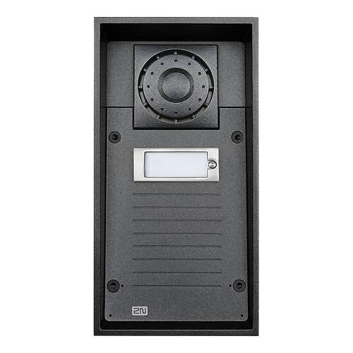 2N IP Force 1-Button Intercom Door Station Module with Speaker, IP69K, 12VDC, Black
