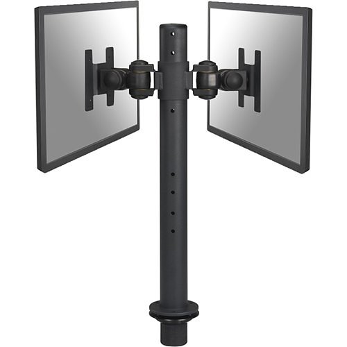 Neomounts FPMA-D050DBLACK Tilt/Turn/Rotate Dual Desk Mount for two 10"-27" Monitor Screens, Adjustable, Black