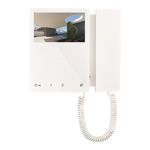 Comelit PAC 6701W Mini Series Door Entry Colour Monitor with Handset, Simplebus2 System, White