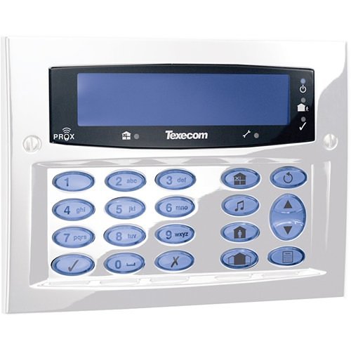 Texecom DBD-0170 Premier Elite Series, 32-Character LCD Display Programmable Keypad with TouchtOne Backlit Keys, Built-in Proximity Tag Reader Wall Mount, White