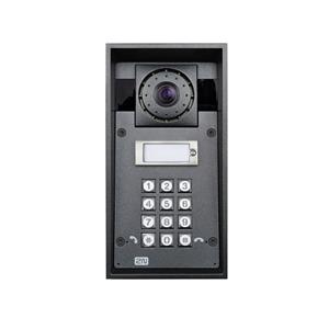2N 9151101CHKW IP Force Series, 1-Button Intercom Door Station Module with Camera, Keypad and Loudspeaker, IP69K, 12VDC, Black